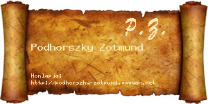 Podhorszky Zotmund névjegykártya
